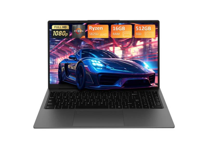 Auusda T1568 Laptop, 15.6 Zoll, AMD Ryzen7 5825U, 16GB DDR4 Notebook (512 GB SSD, mit Fingerabdrucksensor, Privacy Shutter) von Auusda