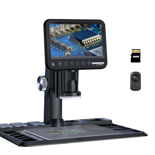 Auveach Digitales Mikroskop 7 Zoll 1600 x 12 MP 1080P Professionelles Schweißmikroskop für Erwachsene mit kabelloser Fernbedienung 28 LED Light kompatibel mit PC (32 GB TF-Karte im Lieferumfang Auveach Digitales Mikroskop 7 Zoll 1600 x 12 MP 1080P Professionelles Schweißmikroskop für Erwachsene mit kabelloser Fernbedienung 28 LED Light kompatibel mit PC (32 GB TF-Karte im Lieferumfang von Auveach