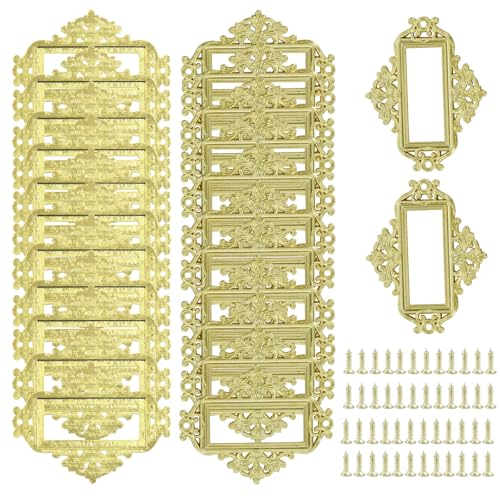 Auvotuis Antike Etikettenhalter zum Schnüren, 5,5 x 4,3 cm, goldfarben, Bibliotheksdateien, Schubladenanhänger, Büro, Etikettenhalter, Vintage-Stil, dekorativer Schubladenbox-Rahmen für Büro Auvotuis Antike Etikettenhalter zum Schnüren, 5,5 x 4,3 cm, goldfarben, Bibliotheksdateien, Schubladenanhänger, Büro, Etikettenhalter, Vintage-Stil, dekorativer Schubladenbox-Rahmen für Büro von Auvotuis