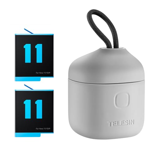 Akku-Ladegerät 3-Kanal-Ladegerät und 2 Stück Akku (1750 mAh) mit USB-Typ-C-Kabel SD-Kartenleser Zubehörsatz für GoPro Hero 9 Hero 10 Hero 11 von AuyKoo