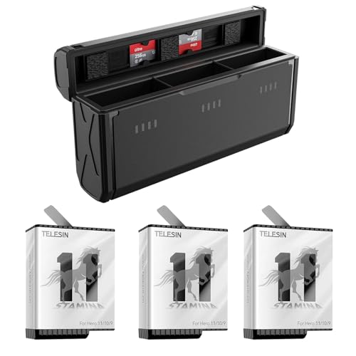 AuyKoo Akku und Ladegerät für Gopro Hero 12 / Hero 11 / Hero 10 3 Pack Wiederaufladbar Batterie + Ladegerät Kit Compatibili Con Go Pro Hero 11 Black, 1750 mAh und 2 TF-Kartenfächer, Gopro Zubehör AuyKoo Akku und Ladegerät für Gopro Hero 12 / Hero 11 / Hero 10 3 Pack Wiederaufladbar Batterie + Ladegerät Kit Compatibili Con Go Pro Hero 11 Black, 1750 mAh und 2 TF-Kartenfächer, Gopro Zubehör von AuyKoo