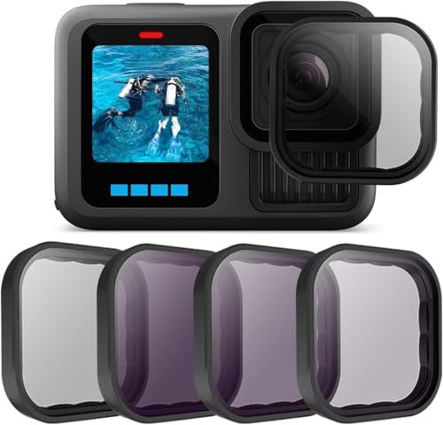 Filter CPL ND8 ND16 ND32 4er-Pack Kompatibel für Go Pro Hero 13 Schwarz, Neutraldichte- und Polarisationsfilter-Kit Objektivschutz für Go Pro 13 Zubehör Filter CPL ND8 ND16 ND32 4er-Pack Kompatibel für Go Pro Hero 13 Schwarz, Neutraldichte- und Polarisationsfilter-Kit Objektivschutz für Go Pro 13 Zubehör von AuyKoo