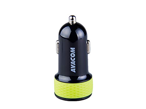 AVACOM Autoladegerät mit Zwei USB-Ausgängen 5V/1A - 3, 1A, Schwarz-Grüne Farbe von Avacom