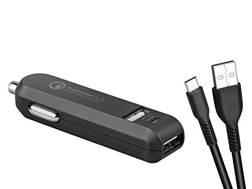 AVACOM CarMAX 2 Autoladegerät 2X Qualcomm Quick Charge 2.0, Schwarze Farbe (Micro USB Kabel) von Avacom