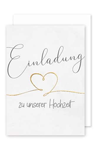 AvanCarte Hochzeit Einladung Karte Liebe Vermählung Heirat 5er Mehrstückpackung 15x11cm von AvanCarte