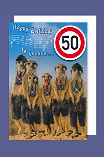 Bayern Grußkarte 50 Geburtstag Karte Humor Applikation Stopschild C6 von AvanCarte