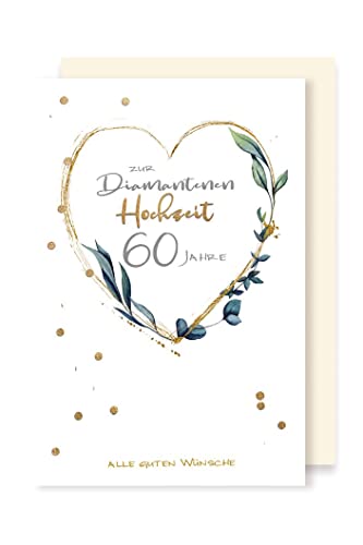Diamant 60 Hochzeit Karte Grußkarte Herz Foliendruck 16x11cm Diamant 60 Hochzeit Karte Grußkarte Herz Foliendruck 16x11cm von AvanCarte