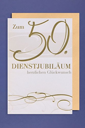 Dienstjubiläum 50 Jahre Grußkarte Geschäfts Karte Glückwunsch 16x11cm von AvanCarte