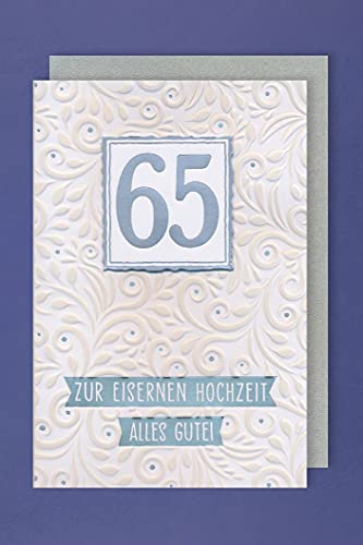 Eisernen Hochzeit 65 Grußkarte Karte Prägung Ornament 16x11cm von AvanCarte