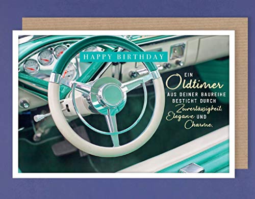 Geburtstag Karte Text Grußkarte Umweltfreundlich Oldtimer 16x11cm von AvanCarte