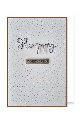 Grußkarte Geburtstag Karte Applikationen AvanHandcraft Happy Birthday 16x11cm von AvanCarte