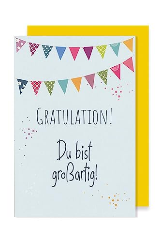 Prüfung Grußkarte Karte Gratulation Du bist großartig 16x11cm Prüfung Grußkarte Karte Gratulation Du bist großartig 16x11cm von AvanCarte