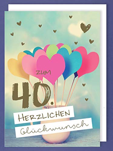 Riesen Karte 40 Geburtstag Grußkarte Foliendruck Viele Herzen A4 Riesen Karte 40 Geburtstag Grußkarte Foliendruck Viele Herzen A4 von AvanCarte