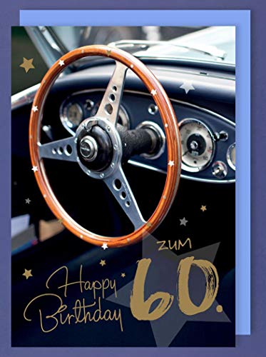 Riesen Karte 60 Geburtstag Grußkarte Foliendruck Auto Oldtimer A4 von AvanCarte
