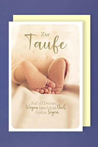 Taufe Karte Grußkarte Baby Füße Segen 16x11cm von AvanCarte