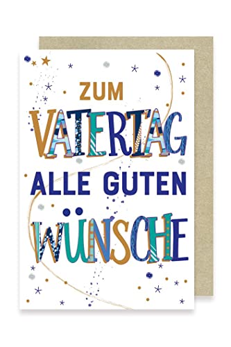 Vatertag Karte Grußkarte Foliendruck Applikation Gute Wünsche 16x11cm von AvanCarte