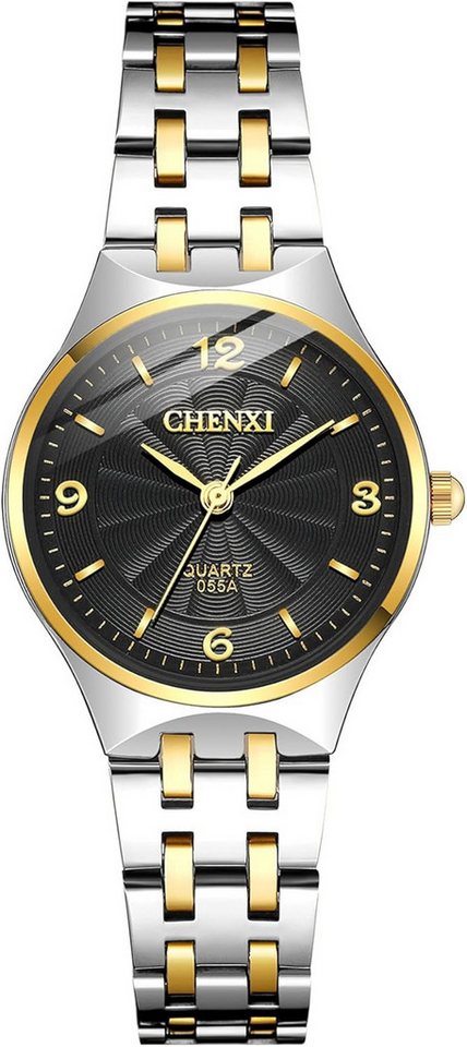 Avaner Zweifarbige Unisex Quarzuhr mit analogem Zifferblatt und Balkenskala Watch, Rundes Gehäuse Armbanduhr mit 20 mm breitem Armband aus Metall Avaner Zweifarbige Unisex Quarzuhr mit analogem Zifferblatt und Balkenskala Watch, Rundes Gehäuse Armbanduhr mit 20 mm breitem Armband aus Metall von Avaner
