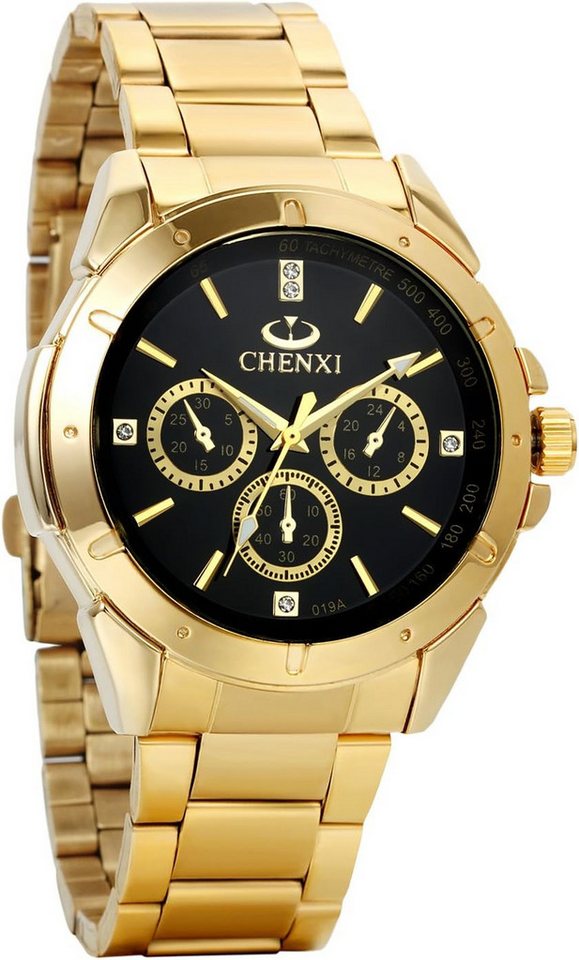Avaner für Männer Multifunktions DREI Zeitzonenanzeige Watch, mit Edelstahl Analog Quarzwerk wasserdichte Business von Avaner