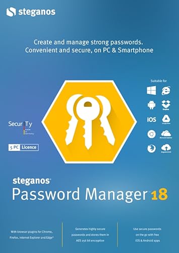 Steganos Passwort-Manager 18 - Starke Passwörter erzeugen und verwalten, für Windows 10, 8 oder 7, Android und iOS [Download] von Avanquest/Steganos