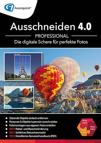 Ausschneiden 4.0 Professional - Bildbearbeitung, Freistellen, Fotomontage und digitaler Radierer! Windows 10|8|7 [Online Code] von Avanquest Software