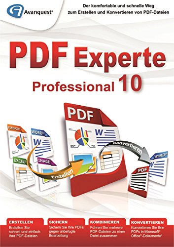 PDF Experte 10 Professional - Der komfortable und schnelle Weg zum Erstellen und Konvertieren von PDF-Dateien - Windows 10, 8, 7, Vista, XP [Download] von Avanquest Software