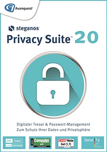 Steganos Privacy Suite 20 | 5 Gerät | PC | PC Aktivierungscode per Email von Avanquest Software