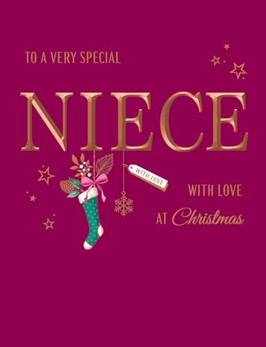 Avant Garde Studios Piccadilly Greetings Klassische Weihnachtskarte, Motiv: Special Niece, Rose, 20,3 x 15,2 cm von Avant Garde Studios