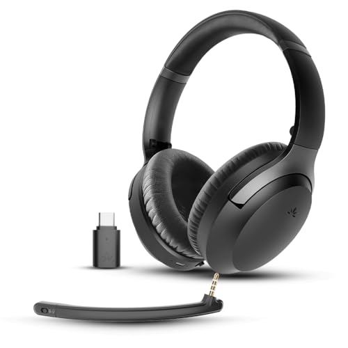 Avantalk Aria Pro 3 - Bluetooth 5.3 LE Audio Headset-Set mit Geringer Latenz, abnehmbarem Noise-Cancelling-Mikrofon & Kabellos USB-C-Adapter, Plug & Play - Perfekt für PC, Gaming, Anrufe & Musik von Avantalk