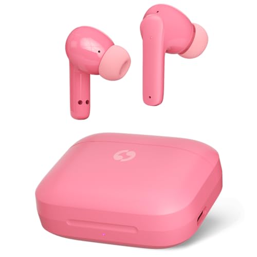 Avantalk Clan A2 - Kabellose Ohrhörer für Erwachsene mit Bluetooth 5.3, geringer Latenz, anpassbarer Passform, 3 EQ-Modi und integrierten Touch-Bedienelementen - Kopfhörer in Rosa von Avantalk