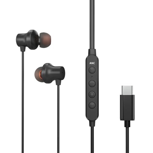 Avantalk Hush C30 – USB-C Kopfhörer mit Mikrofon, ANC, Lautstärkeregler, kompatibel mit Type-C-Smartphones von Avantalk