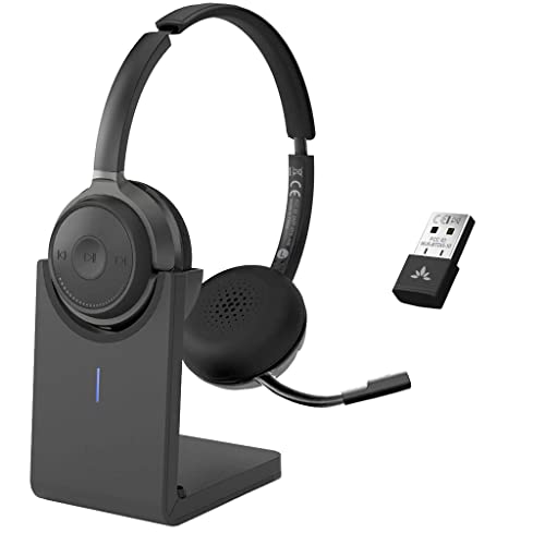 Avantree Alto Clair 2 - Multifunktionale Bluetooth Kopfhörer und Abnehmbares Noise Cancelling Mikrofon mit Verkabeltem Wireless Headset, Dual-Link für PC, Laptop und Telefon, USB, Klare Anrufe von Avantree