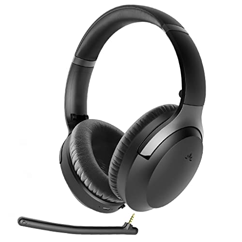 Avantree Aria Pro aptX-HD 24 Bit Hi-Fi Bluetooth 5.0 Active Noise Cancelling Kopfhörer Headset mit Boom-Mikrofon für Musik & Anrufe, Low Latency, Over Ear Kabellos & Kabelgebunden für Handy PC Laptop von Avantree