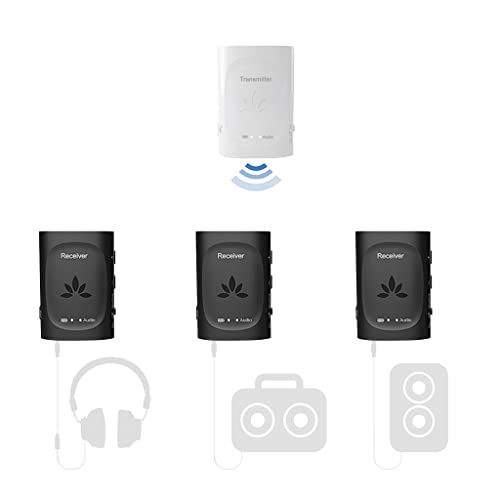 Avantree Audiplex Funk Audio Transmitter & Receiver Set bis zu 100 Kopfhörer 2.4G große Reichweite ohne Verzögerung, kein Audio-Lag, niedrige Latenz für TV, Fernseher AV Receiver, PA System, Kirche von Avantree