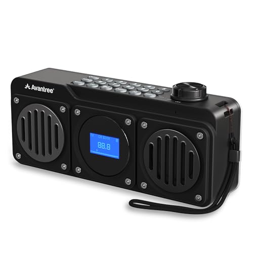 Avantree Boombyte - FM Kleins Radio mit Bluetooth Lautsprecher Tragbares mit kraftvollem Sound, Stereoklang, Micro SD Kartensteckplatz und USB-Anschluss, Batteriebetriebenes MP3-Player von Avantree