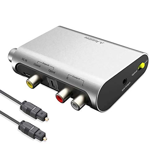 Avantree DAC02 DAC DA Wandler Digital Analog Wandler Audio Konverter, SPDIF Toslink Adapter mit Optisch Kabel, Volume Control,TV Optisch Koaxial Input, Kopfhörer Lautsprecher 3.5mm AUX RCA L/R Output von Avantree