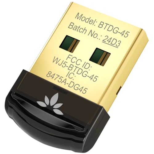 Avantree DG45 - Bluetooth 5.0 Adapter für PC, USB Dongle Stick für Windows Computer Desktop Laptop, Drahtlose Übertragung für Bluetooth Kopfhörer Lautsprecher Tastatur Maus Drucker, Windows 11/10/8 von Avantree