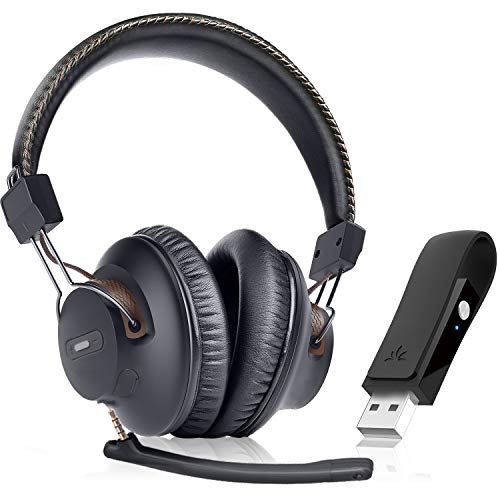 Avantree DG59M – Bluetooth Kopfhörer mit Mikrofon für PS5 und PS4, kabelloses Headset mit USB-Adapter für PC, Laptop, Computer, Gaming und Home Office, unterstützt In-Game-Audio, 40 Stunden Spielzeit von Avantree