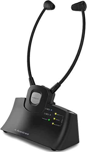Avantree HT381 Digitale Kabellose TV Kopfhörer mit Voice Clarification, L/R Balance Lautstärkeregelung, Ambient-Modus für Umgebung, Fernseher Ohrhörer Funkkopfhörer für Senioren von Avantree
