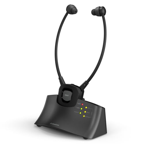 Avantree HT381 - Digitale Kabellose Kopfhörer für Fernseher mit HF-Sender, L/R-Balance-Lautstärkeregelung, TV-Ohrhörer für Senioren, Kompatibel mit Fernsehern mit Optischem oder AUX-Audioausgang von Avantree
