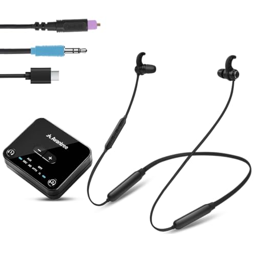 Avantree HT4186-Q - [2025 Upgrade] Funkkopfhörer Kabellose Nackenbügel Kopfhörer für Fernseher TV, PC mit Bluetooth Transmitter (Optisch, AUX) Plug & Play, Keine Verzögerung, ideal für Senioren von Avantree