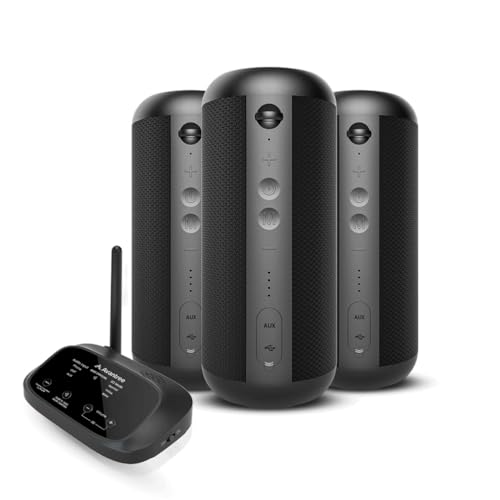 Avantree Harmony 2 - Multiroom Bluetooth Lautsprecher System, Kabelloses Stereo-Set mit Bluetooth- und Kabel-Eingang, Jeder Lautsprecher als eigenständiger tragbarer Bluetooth-Lautsprecher nutzbar Avantree Harmony 2 - Multiroom Bluetooth Lautsprecher System, Kabelloses Stereo-Set mit Bluetooth- und Kabel-Eingang, Jeder Lautsprecher als eigenständiger tragbarer Bluetooth-Lautsprecher nutzbar von Avantree