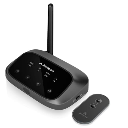 Avantree Oasis Plus 2 - Bluetooth 5.3 Transmitter Sender für TV mit Fernlautstärkeregelung für Kopfhörer, aptX-Adaptive, Soundbar-Passthrough, für Optische oder AUX-Anschlüsse bei TVs von Avantree