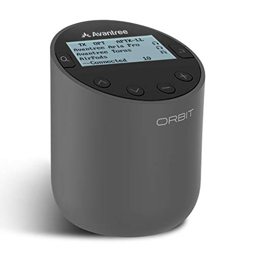 Avantree Orbit Bluetooth 5.0 Audio Transmitter Sender für TV mit LCD Anzeige, Zwei Integrierten Antennen, aptX Low Latency, Funktioniert mit Netflix & Prime, Für Alle TVs, unterstützt 2 Kopfhörer von Avantree