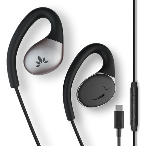 Avantree Resolve-C - USB C Kabel Open-Ear-Kopfhörer und Lautstärkeregler, Für kleine bis mittelgroße Ohren, Kompatibel mit iPhone 16, 15 & Android Type C Smartphones, Over-Ear Bügel von Avantree