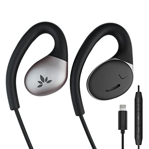 Avantree Resolve L - Kabel Open-Ear Lightning Kopfhörer(für kleine, mittlere Ohren) mit Mikrofon & Ohrbügel Kompatibel mit iPhone 14/13/12 und iOS-Systemen [MFi-Zertifiziert] von Avantree