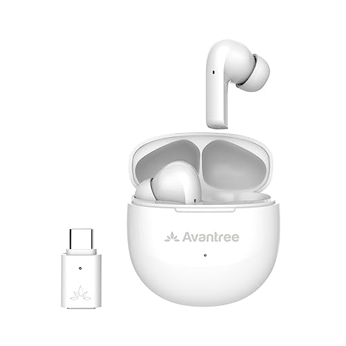 Avantree Reverb - Kabellose Kopfhörer für PC, PS5, PS4 Gaming mit USB-C Dongle und USB-Adapter, aptX Adaptive Bluetooth Ohrhörer mit aptX Voice & Noise Cancelling Mikro für klare Anrufe von Avantree