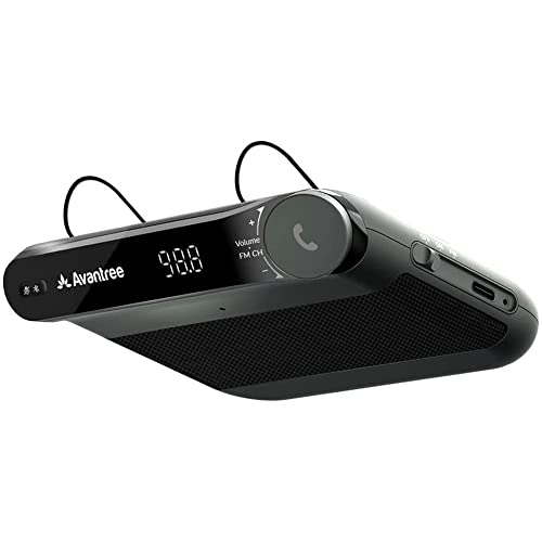 Avantree Roadtrip - Bluetooth Freisprecheinrichtung für Auto und Drahtloser FM Transmitter 2-in-1 Car Kit mit 6W Freihand Lautsprechern, Integriertem Mikrofon und Mehrpunktverbindung von Avantree