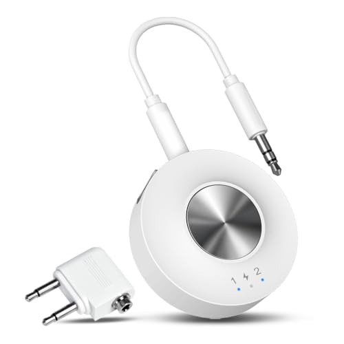 Avantree SoundJet R2 – Flugzeug-Bluetooth-5.3-Adapter für Kopfhörer und AirPods mit aptX Adaptive & Low Latency, kabelloser Audiosender für Flug, Fernsehen, Fitnessstudio, Tablets von Avantree