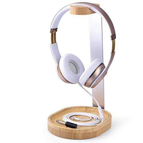 Avantree Universaler Baum & Aluminium kopfhörerständer, Stabil Headset Halter Halterung Holz mit Kabelhalter für Sony, Bose, Shure, Jabra, JBL, AKG, Gaming Kopfhörer Ständer Kopfhörerhalter von Avantree