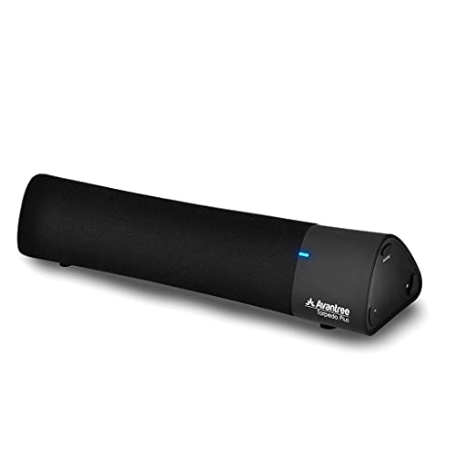 Avantree aptX Low Latency Tragbarer Bluetooth 5.0 Lautsprecher, klarer Dialog, verbesserter Bass, 3D Surround Sound, 10W kabellose Mini Soundbar für Laptop, MacBook, TV, Handy, PC - Torpedo Plus von Avantree